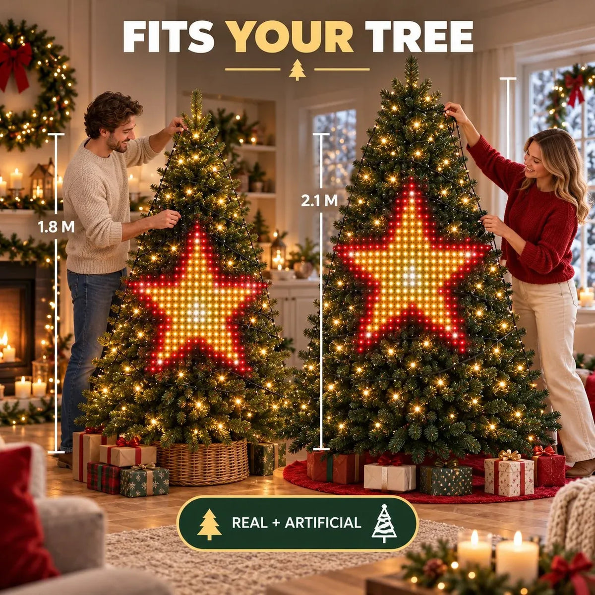 🔥Black Friday Deal 🎄Smart Animated Christmas Tree Lights – App-Controlled LED Effects