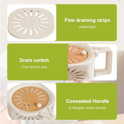 2-in-1 Sturdy Durable Compact Kitchen Colander & Storage Basket Set