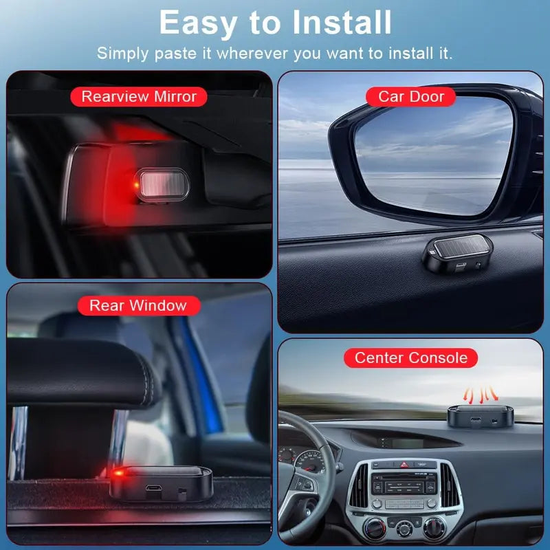 Solar Powered Fake Car Alarm Light, Auto Light Sensor LED Simulated Security Warning Flashing Light