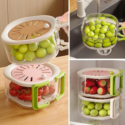 2-in-1 Sturdy Durable Compact Kitchen Colander & Storage Basket Set