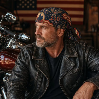 🔥LIMITED AMERICA 250 DESIGN — Cycling Pirate Hat / Biker Headwrap