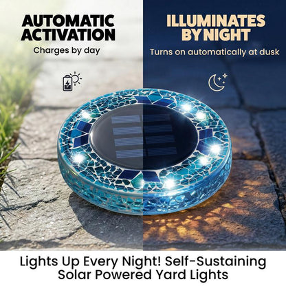 🚀Gift for Father's Day✨Solar Outdoor Mosaic Disc Lights (4-Pack)