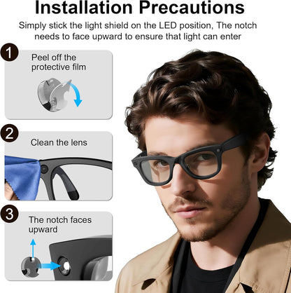 20 pcs LED Light Blocking Stickers Compatible with Ray-Ban Meta Wayfarer/Skyler/Headliner Gen 2 & Oakley Meta HSTN Smart Glasses Accessories, Low-Tack Restickable Blackout LED Light Covers Sticker