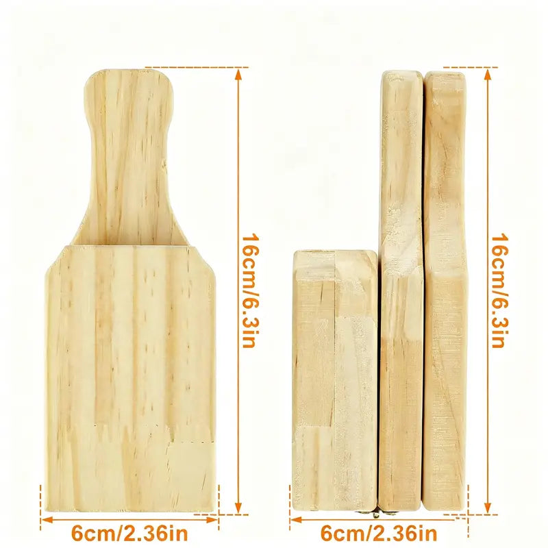 Mini Wooden Tostones & Plantain Press, 2-in-1 Smasher Mold for Crispy Green Plantains