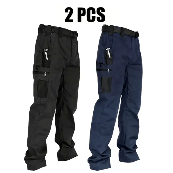 🔥Men's Waterproof Tactical Work Pants - Solid Color with Multi-Pockets for Outdoor Activities