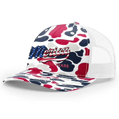 Men's 250th American Anniversary Trucker Hat Patriotic USA Flag