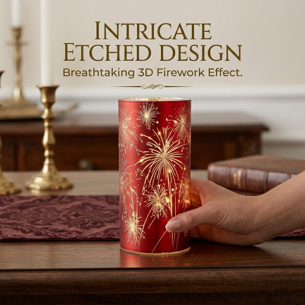 🎇Celebration Firework Lanterns – Premium Patriotic Red, White & Blue Trio