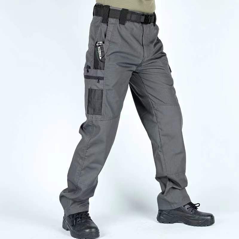 🔥Men's Waterproof Tactical Work Pants - Solid Color with Multi-Pockets for Outdoor Activities