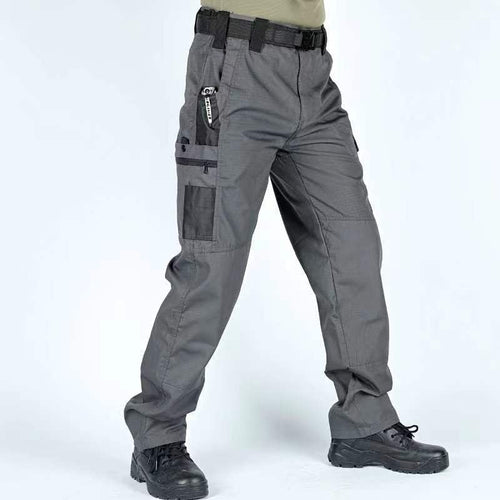 🔥Men's Waterproof Tactical Work Pants - Solid Color with Multi-Pockets for Outdoor Activities