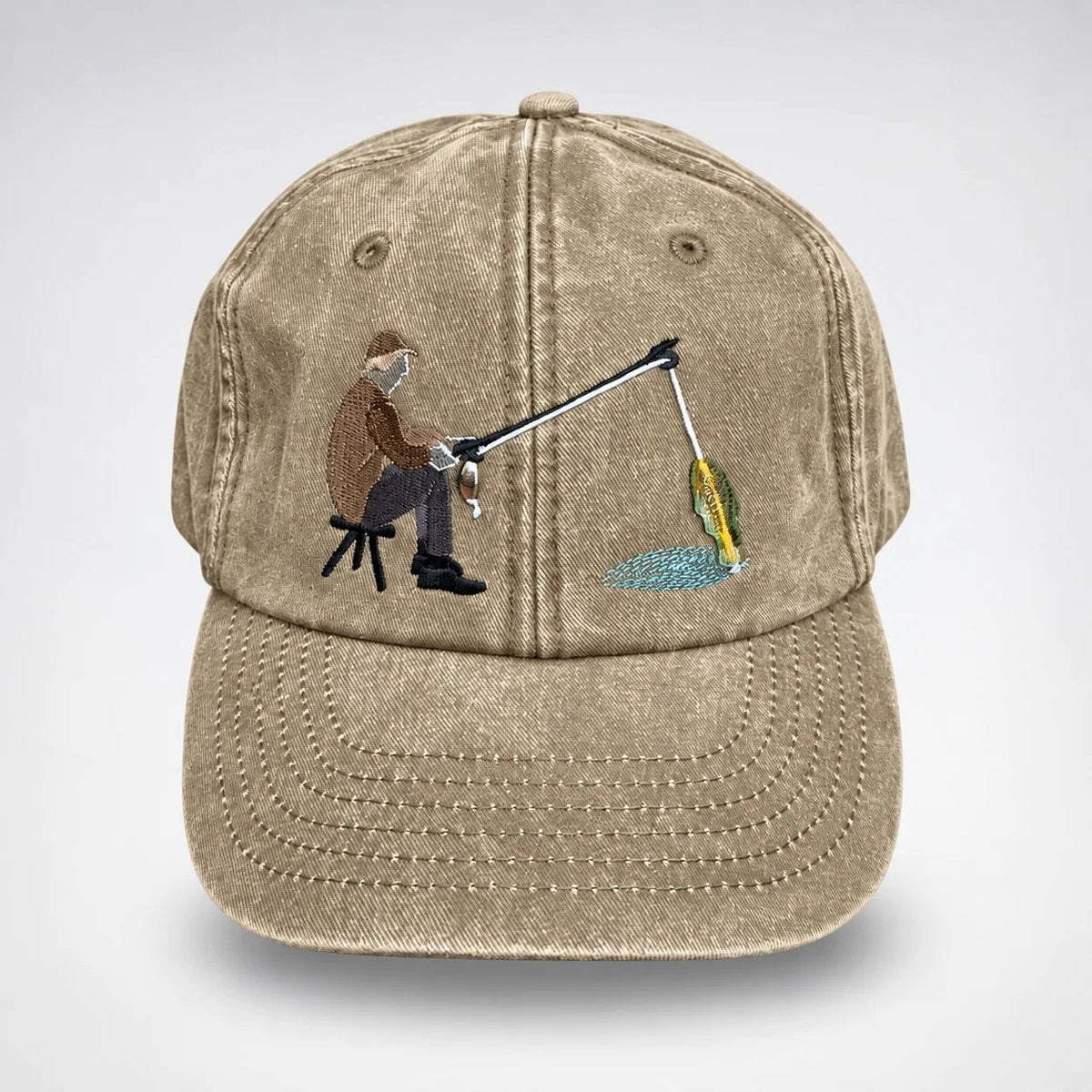 🔥 Last Day 49% OFF-🎣🧢 Catch of the Day Interactive Fishing Cap –🎁 Vintage Washed Moving Fish Hat