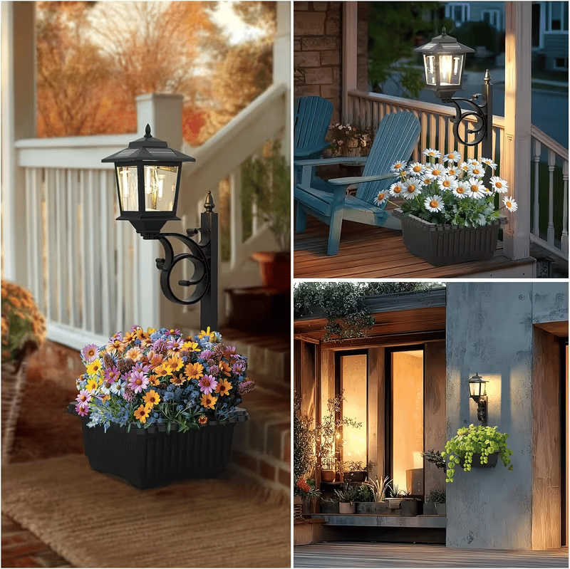 ✨49% OFF🌞2-in-1 Outdoor Solar Lamp Post Light with Planter: Illuminate & Decorate Your Garden🌼