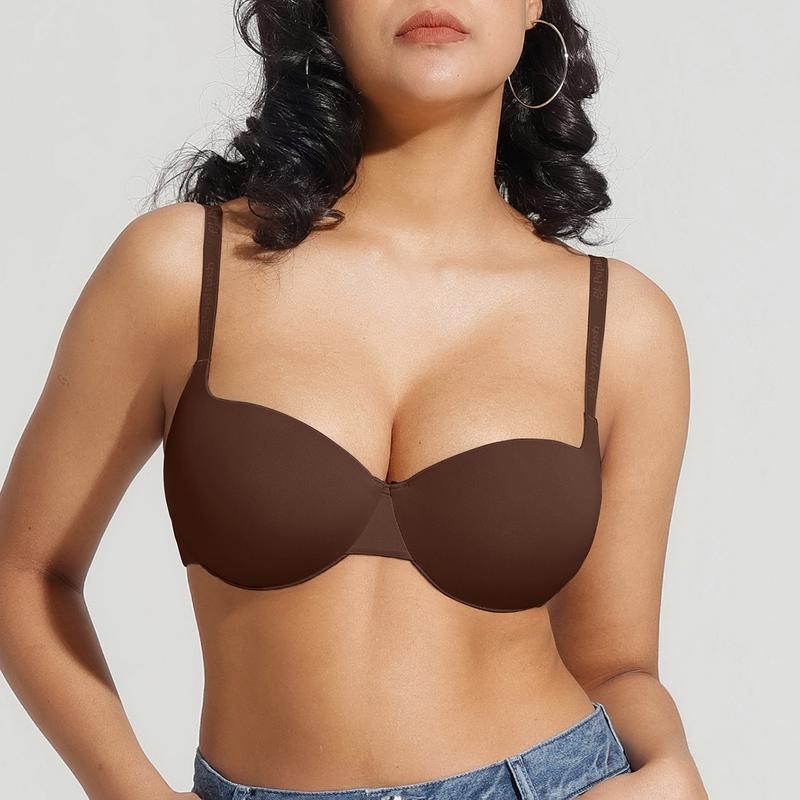 Women's T-Shirt Bra Add 2 Cups Lift Seamless Push Up