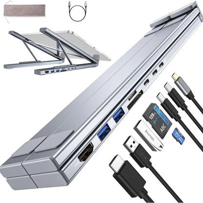 USB C Laptop Stand with Docking Station