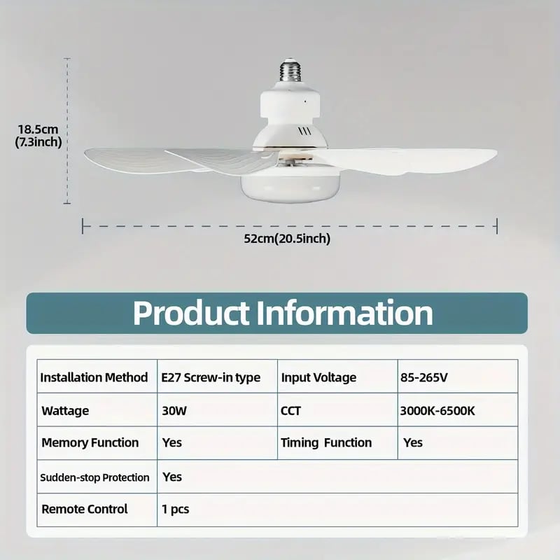 ⏳LAST DAY SALE 49% OFF with FREE GIFT!🔥40W LED Ceiling Fan Light – 20.5” Ultra-Quiet with Remote 🎯 | E27 + FREE B22 Adapter 🔌 | For Bedroom 😴, Kitchen 👩‍🍳 & Garage 🛠️ – UK Ready! 🇬🇧