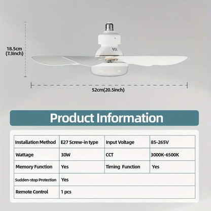 ⏳LAST DAY SALE 49% OFF with FREE GIFT!🔥40W LED Ceiling Fan Light – 20.5” Ultra-Quiet with Remote 🎯 | E27 + FREE B22 Adapter 🔌 | For Bedroom 😴, Kitchen 👩‍🍳 & Garage 🛠️ – UK Ready! 🇬🇧