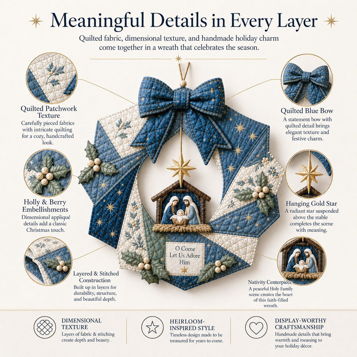 🎄Beginner-Friendly Christmas Fabric Wreath DIY Kit