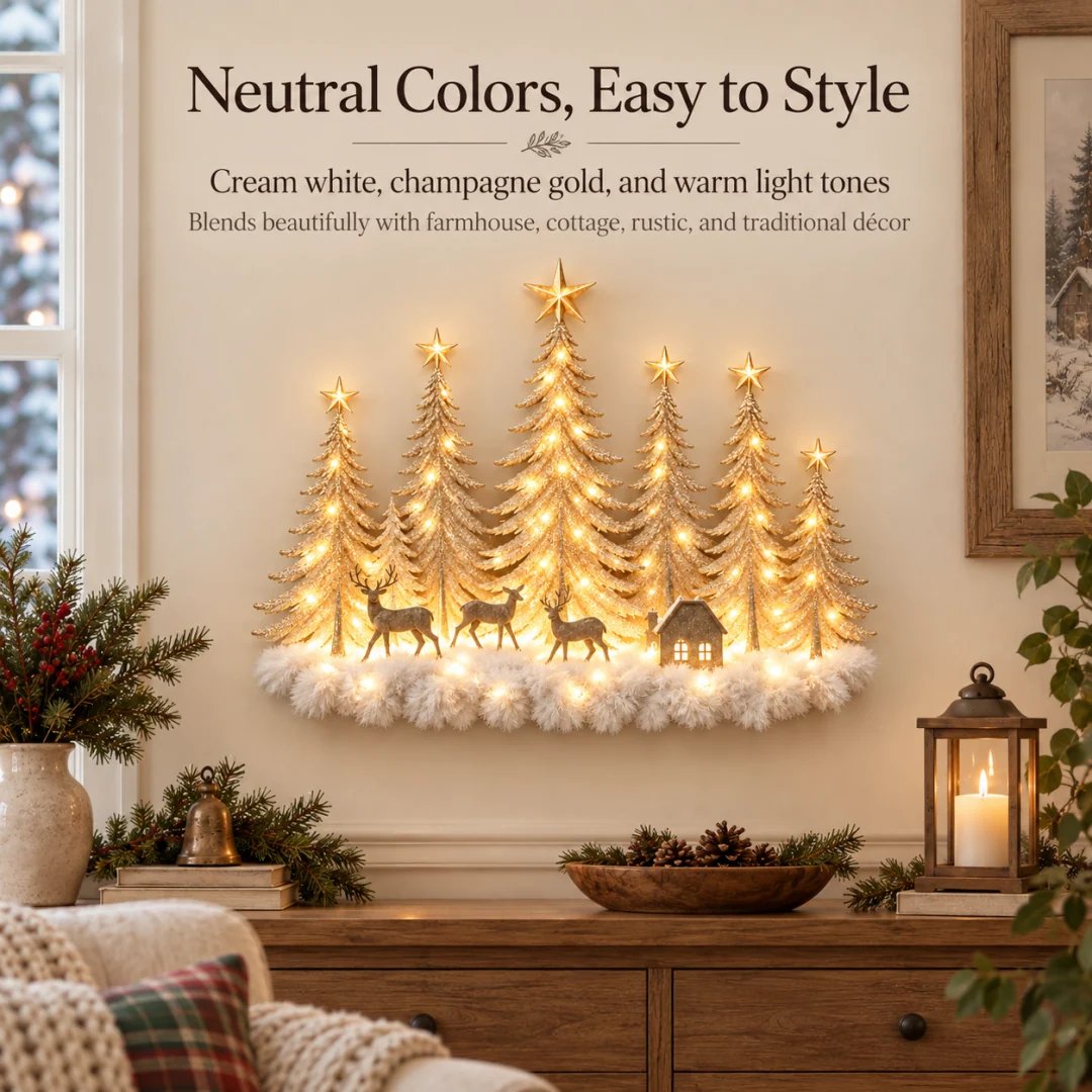 🔥Buy 2 Get 20% OFF🎄Lighted Christmas Woodland Forest Wall Decor