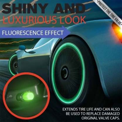 Glow-in-the-Dark Car Tire Valve Cap Set - Durable, Easy-to-Install