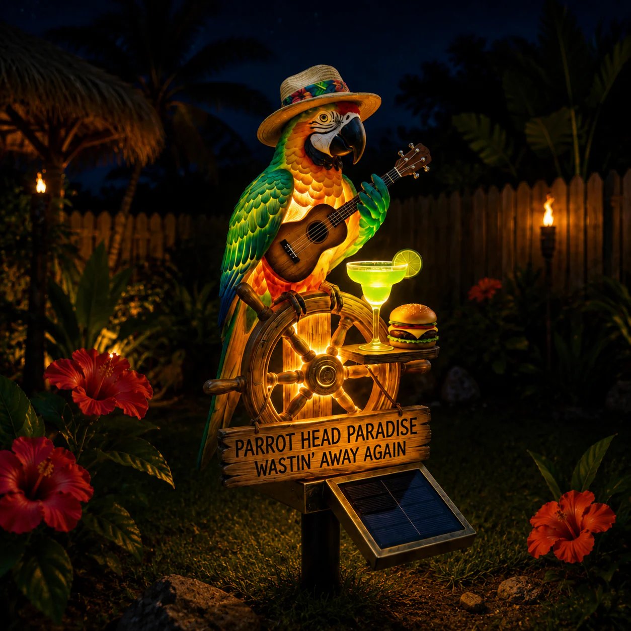 🏆Limited Time Sale 49% OFF🌴Solar-Powered ParrotGarden Light -"Wastin'Away Again”