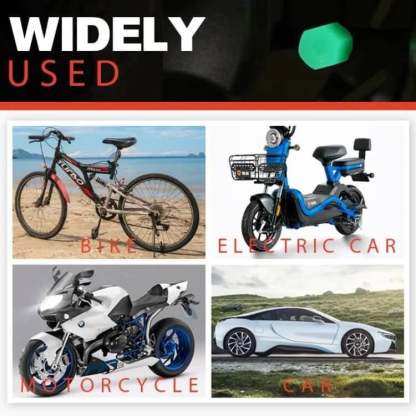 Glow-in-the-Dark Car Tire Valve Cap Set - Durable, Easy-to-Install