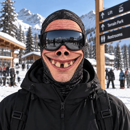 Realistic Face Balaclava – Funny Ski & Snowboard Mask for Cold Weather Adventures, Unisex Adult One Size (21-24') ⛷️