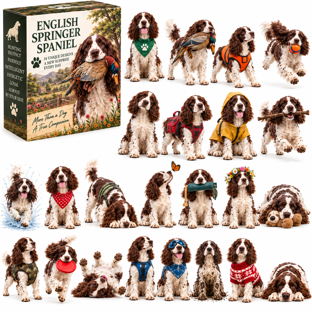 🔥Black Friday Deal 🐕‍🦺24 Days of English Springer Spaniels – 24 Personalities, One Unforgettable Pack