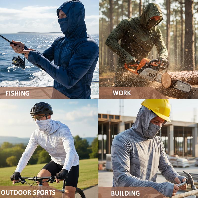 Men's Quick-Dry Tactical Hoodie with Face Covering (5-Pack)