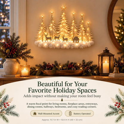 🔥Buy 2 Get 20% OFF🎄Lighted Christmas Woodland Forest Wall Decor