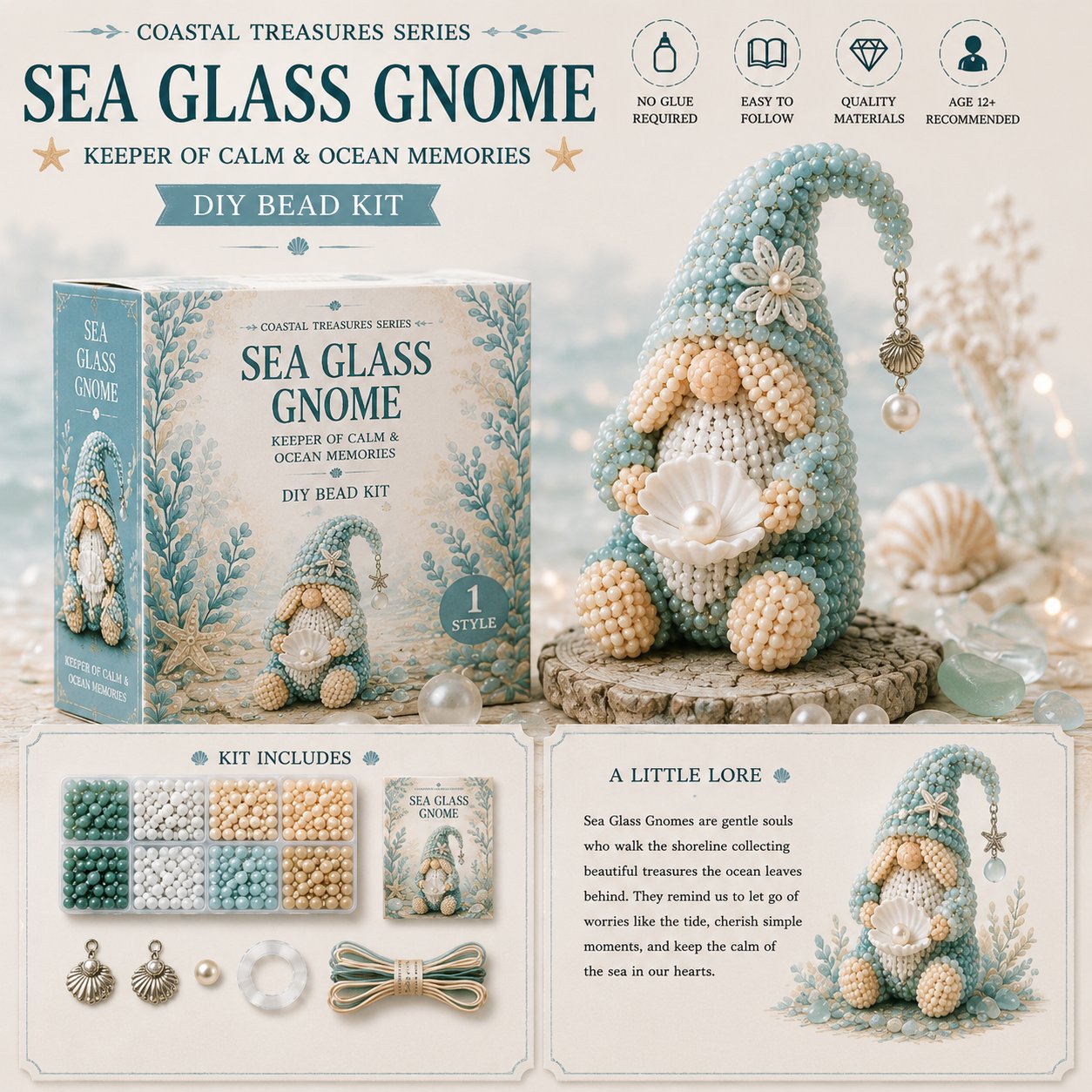 🔥2026 newest style💕Cozy Gnome DIY Bead Kit Collection– Collect All 12 Gnome