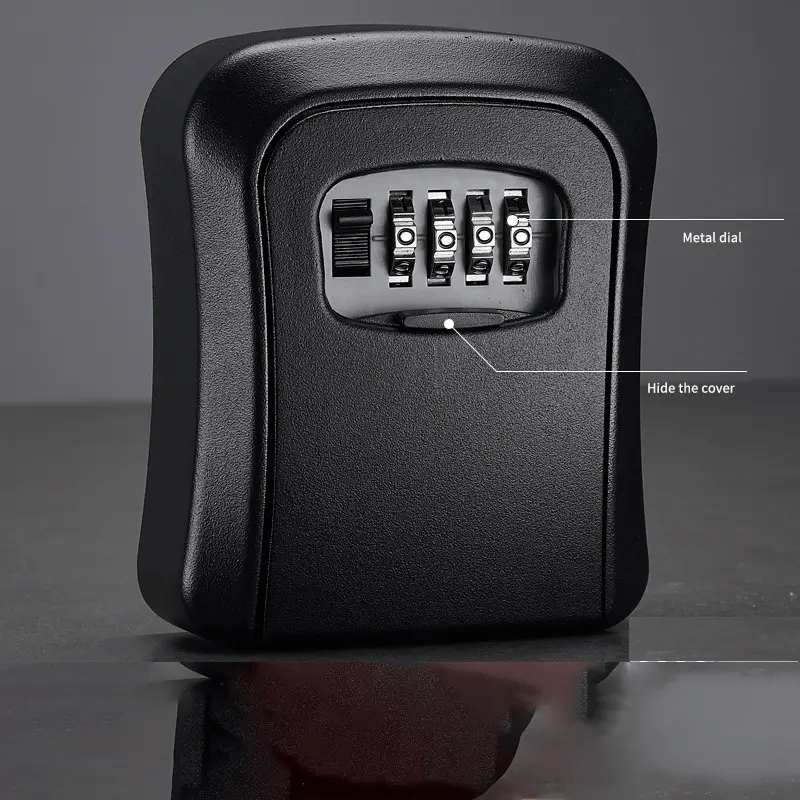 Wall Mount Key Lock Box - 4 Digit Combination Lockbox for Keys Safe Security Storage Resettable Code Lockbox for Outdoor Home Office Garage