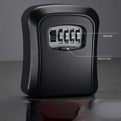 Wall Mount Key Lock Box - 4 Digit Combination Lockbox for Keys Safe Security Storage Resettable Code Lockbox for Outdoor Home Office Garage