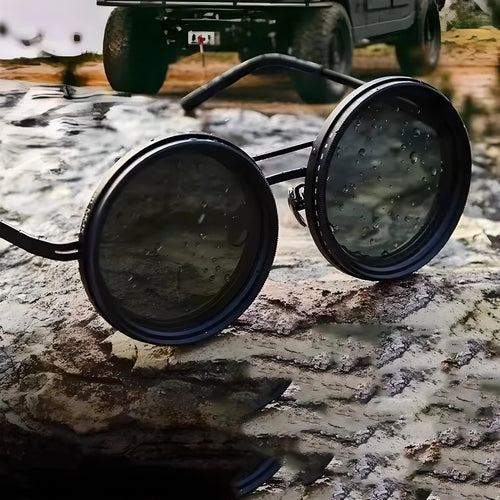 Adjustable Tint Polarized Round Sunglasses | ND9 Stepless 1-9 Gears