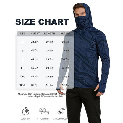 Men's Quick-Dry Tactical Hoodie with Face Covering (5-Pack)