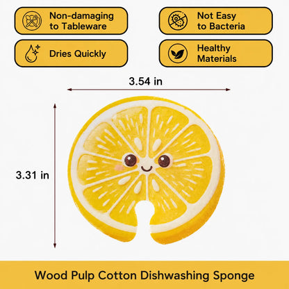 3-Pack Compressed Cellulose Sponges, Fruit-Shaped Natural Pop-Up Dish Sponges ✅