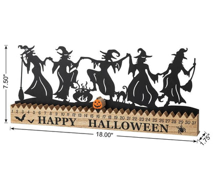 💪Hot Sale! 🔥50% OFF - ✨🎃Glitzhome 18"L Halloween Dancing Witch Countdown Table Sign