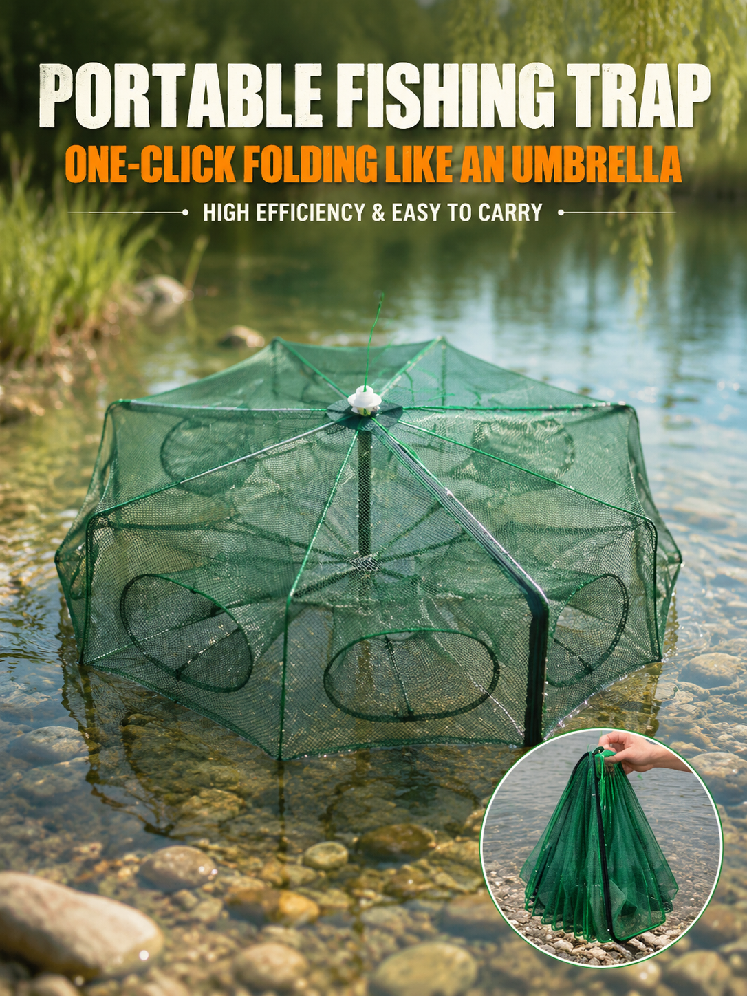 🦐🦀Automatic Foldable Fish Catcher – The Smart Trap for Bigger Catches! 🎣✨