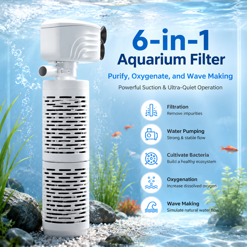 🔥Limited-time offer-Fish Tank 6-in-1 Filter - Filtration, Oxygenation & Water Pumping