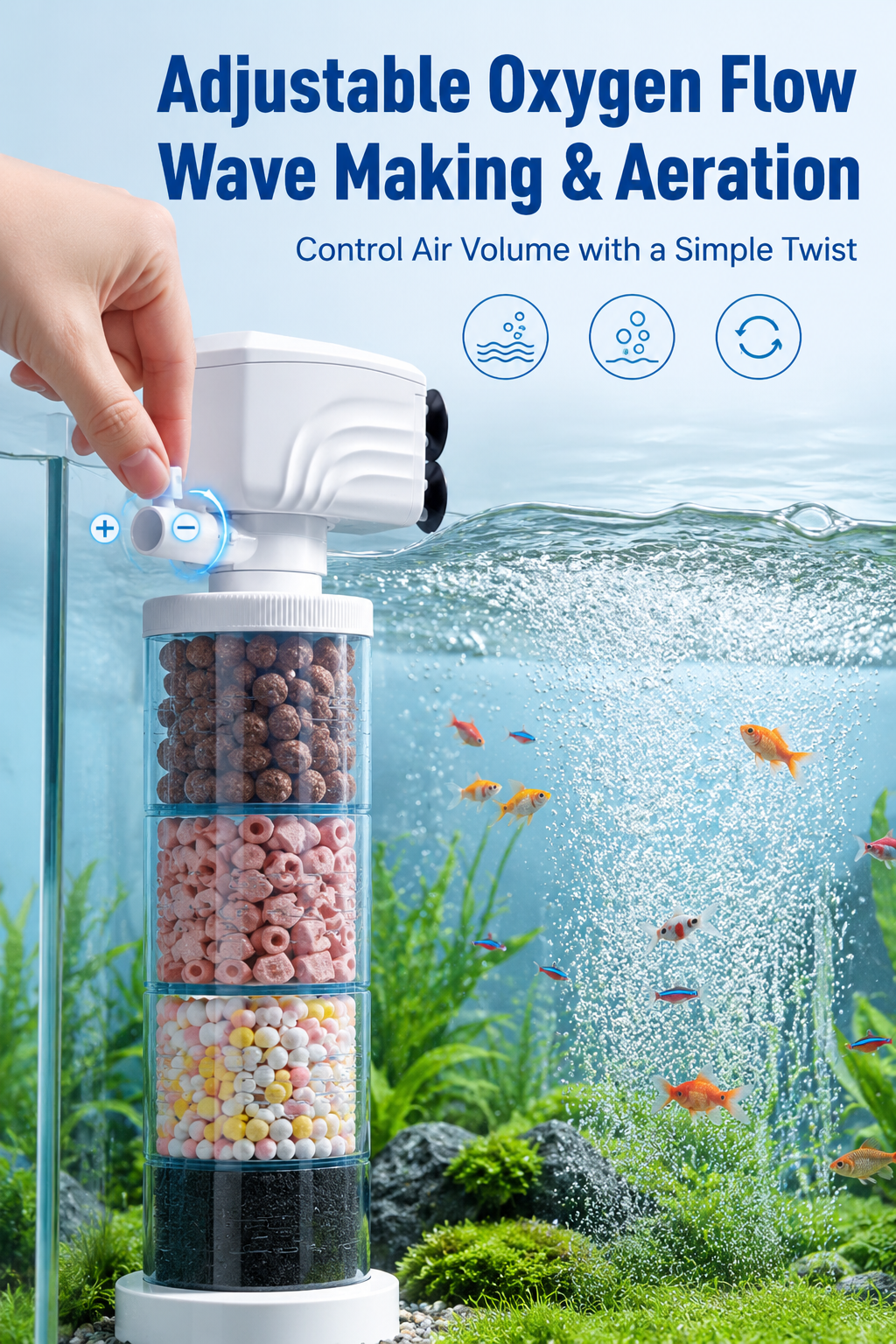 🔥Limited-time offer-Fish Tank 6-in-1 Filter - Filtration, Oxygenation & Water Pumping