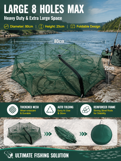 🦐🦀Automatic Foldable Fish Catcher – The Smart Trap for Bigger Catches! 🎣✨