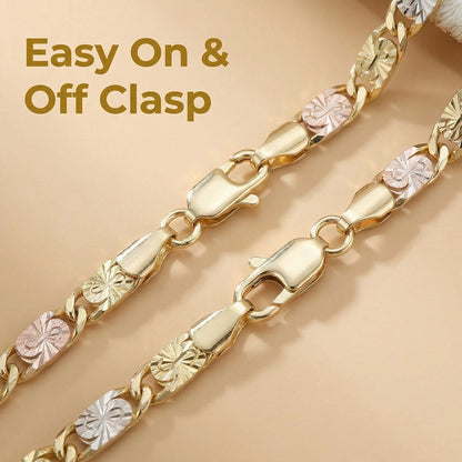 Tri-Color Mariner Link Bracelet for Women