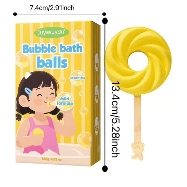💞50K+ SOLD!🔊 50% OFF! 🍭Reusable Cute Lollipop Bath Bomb,Colorful Bubble Bath Ball for Fun Bath Time