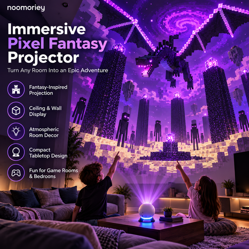 🌆Pixel Fantasy Scene Projector – Ambient Decor for Gaming Rooms