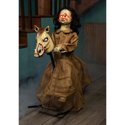 3.5FT Animated Rocking Horse with Doll Prop