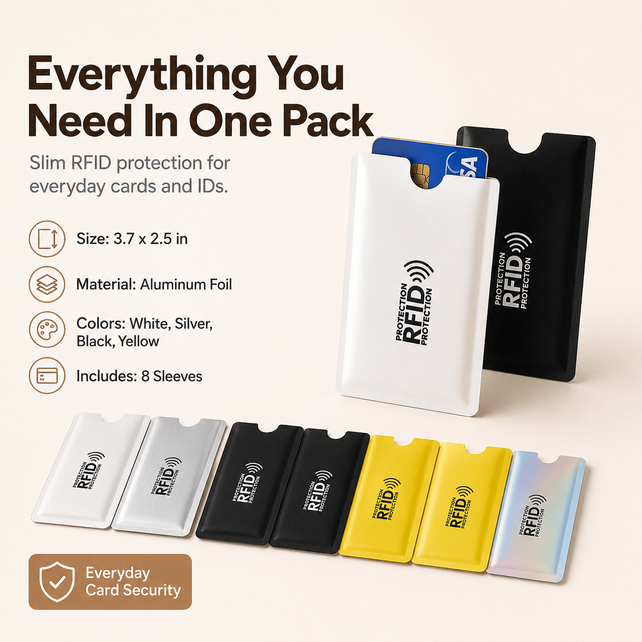 🔥 LAST DAY 49% OFF-🛡️ RFID Blocking Sleeves – Ultimate Protection for Credit & ID Cards Slim, Lightweight & Multi-Color Design