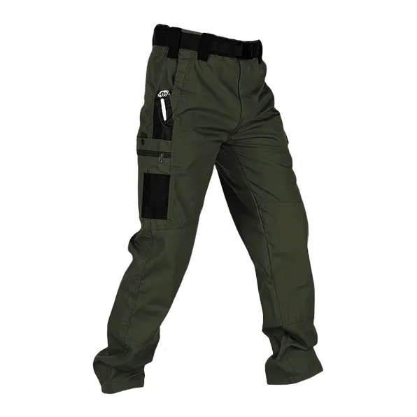 🔥Men's Waterproof Tactical Work Pants - Solid Color with Multi-Pockets for Outdoor Activities