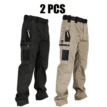 🔥Men's Waterproof Tactical Work Pants - Solid Color with Multi-Pockets for Outdoor Activities