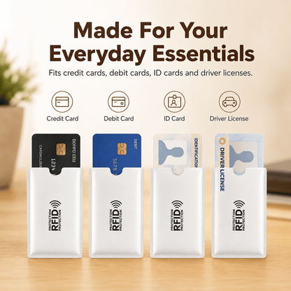 🔥 LAST DAY 49% OFF-🛡️ RFID Blocking Sleeves – Ultimate Protection for Credit & ID Cards Slim, Lightweight & Multi-Color Design