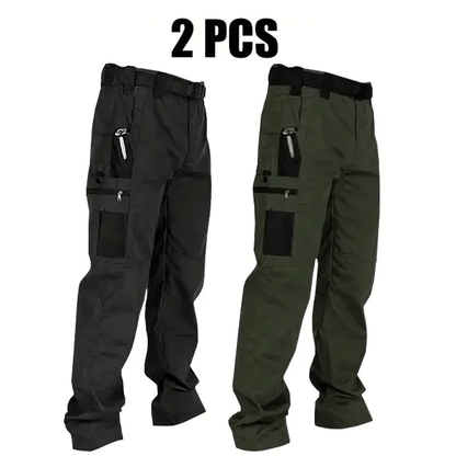 🔥Men's Waterproof Tactical Work Pants - Solid Color with Multi-Pockets for Outdoor Activities