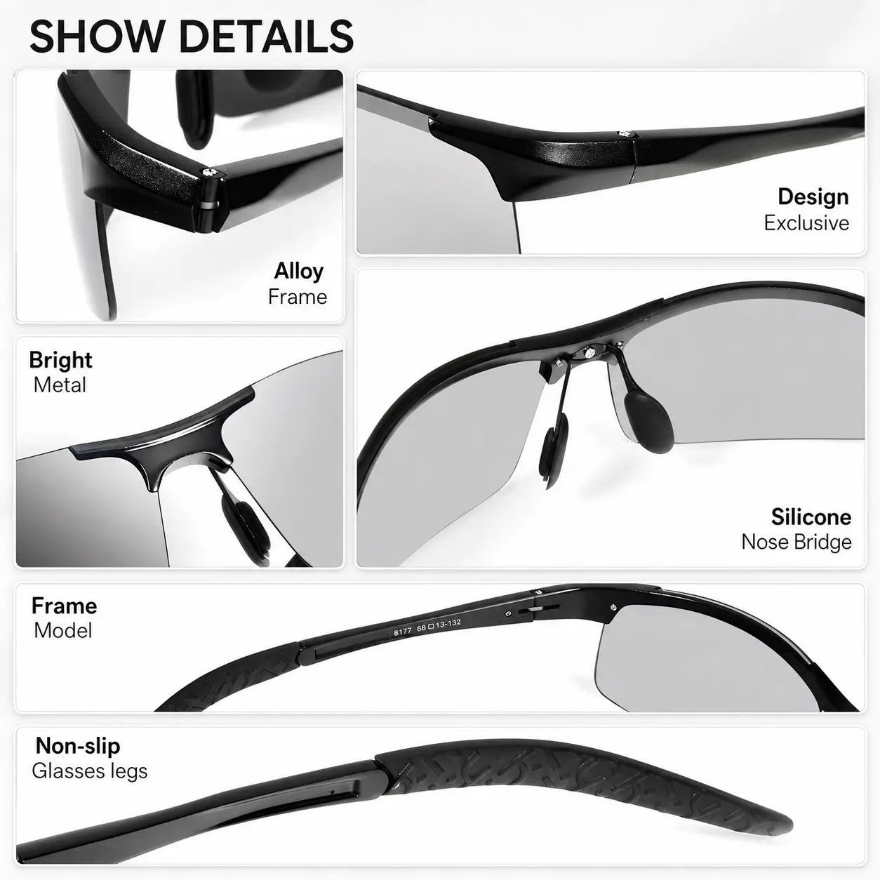 Unisex Fashion Polarized Sunglasses, UV400 Anti Blue Light Sun Glasses