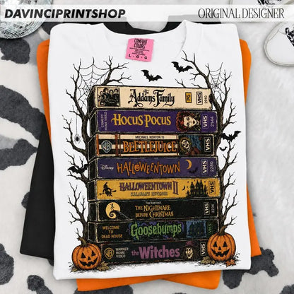 Vintage Halloween Movie Graphic Tee, Retro Spooky Season Shirt for Horror Fans